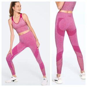 VS PINK Seamless Heathered Melange Mesh Detail High Waist Leggings